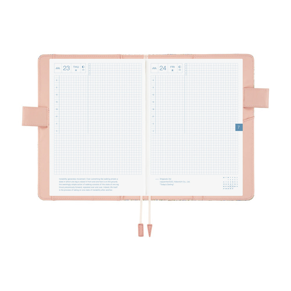 Hobonichi 2026 A5 Cousin Techo Book & Cover Set - Liberty Fabrics: Sasha Kiora (English)