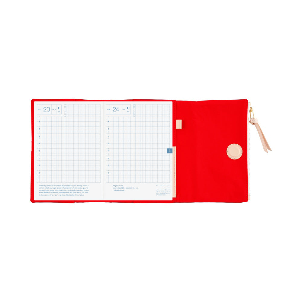 Hobonichi A6 Techo Cover Only - Tragen: Red