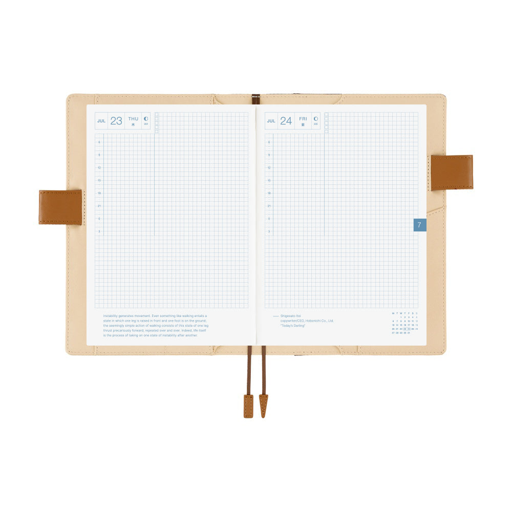 Hobonichi 2026 A5 Cousin Techo Book & Cover Set - Shirt Fabric: Foggy Plaid (English)