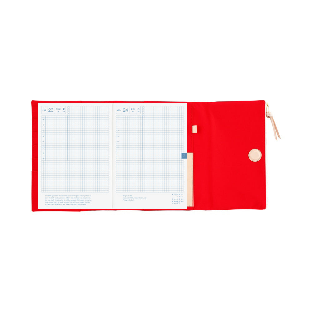 Hobonichi A5 Cousin Cover Only - Tragen: Red