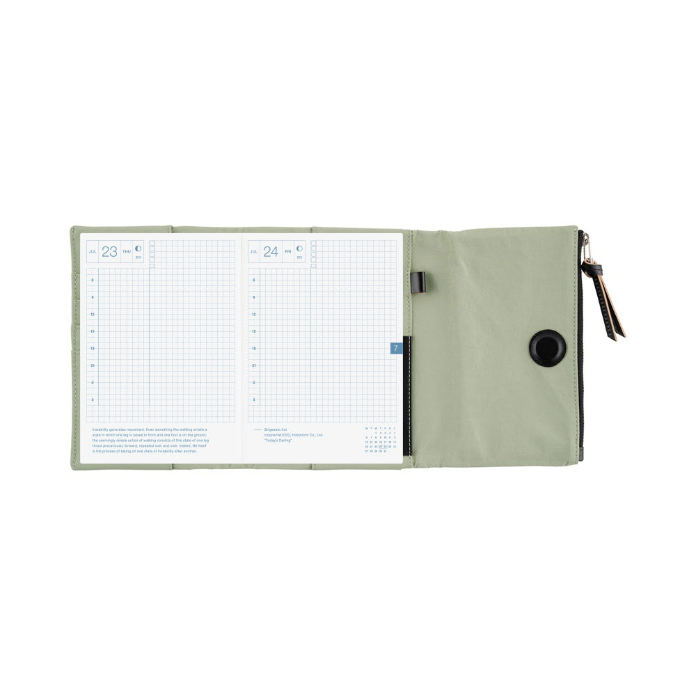 Hobonichi A6 Techo Cover Only - Tragen: Oakmoss