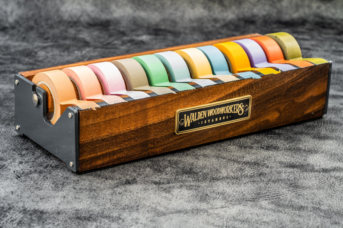 Galen Leather Wooden Multi Washi Tape Dispenser - Walnut