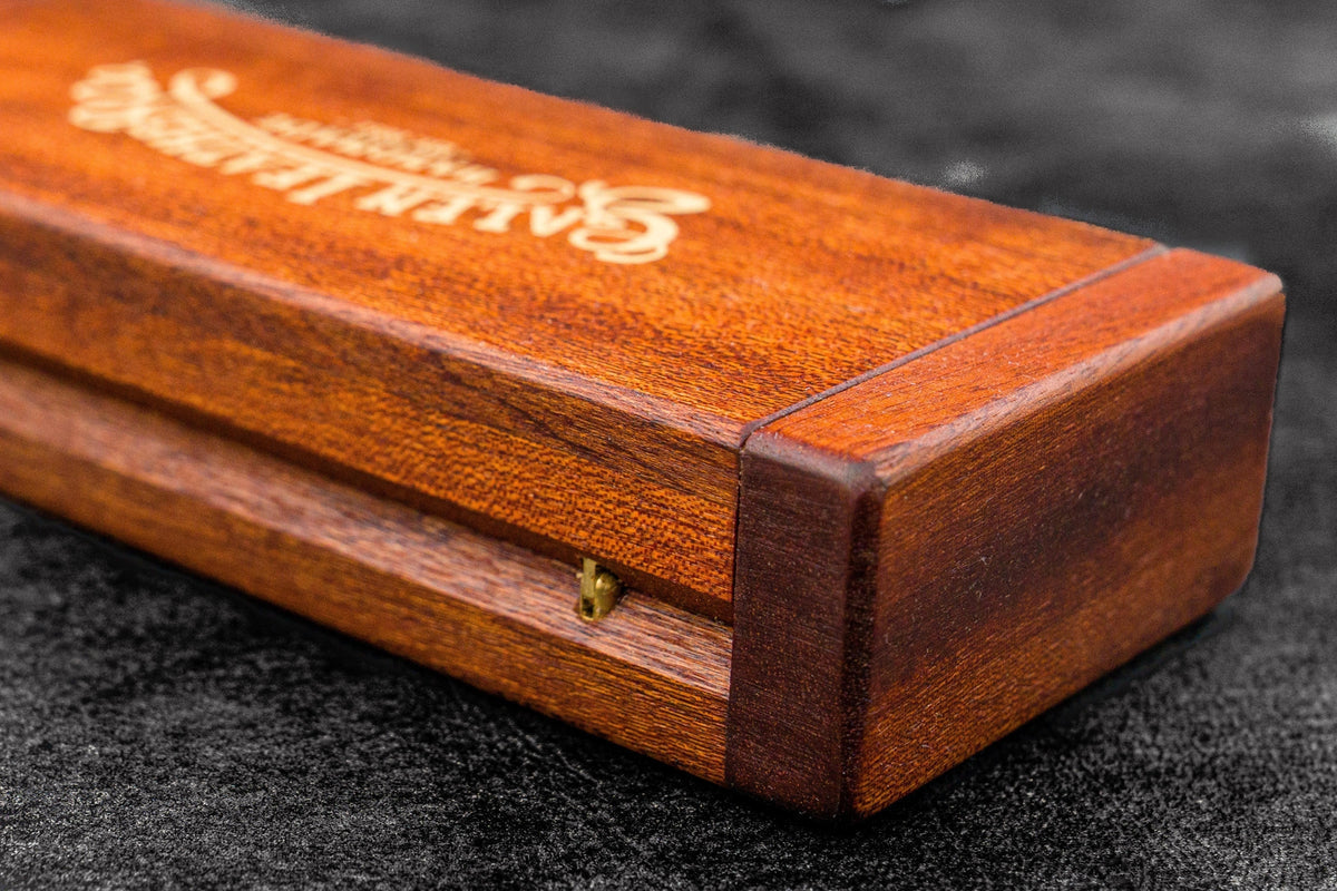 Galen Leather Wooden Pen Display Case with Lid