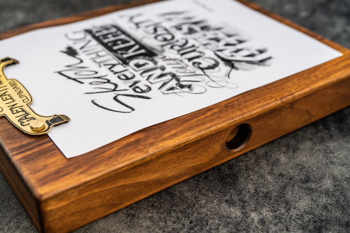 Galen Leather Wooden Sketchbox - Walnut