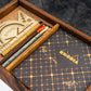 Galen Leather Wooden Sketchbox - Walnut