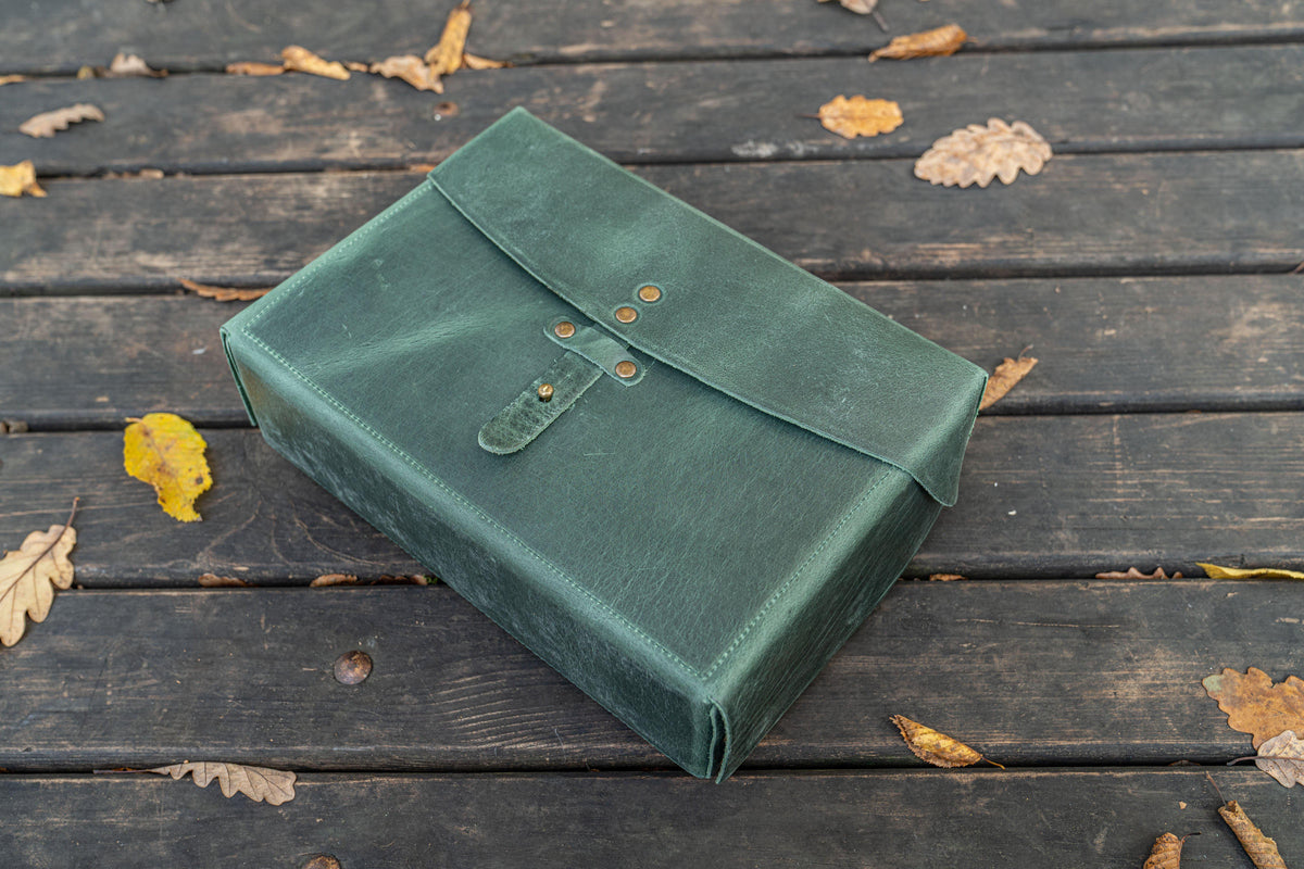 Galen Leather Writer's Medic Bag - Crazy Horse Forest Green