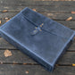 Galen Leather Writer's Medic Bag XLarge - Crazy Horse Navy Blue