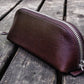 Galen Leather XLarge Pencil Case - Dark Brown (Zippered)