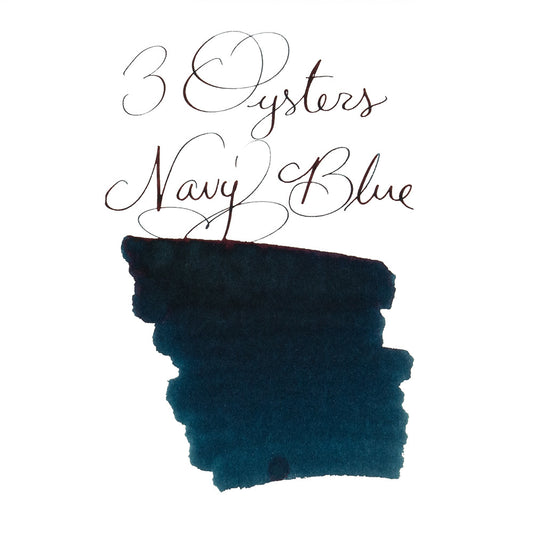 3 Oysters Navy Blue (38ml) Bottled Ink (Delicious)