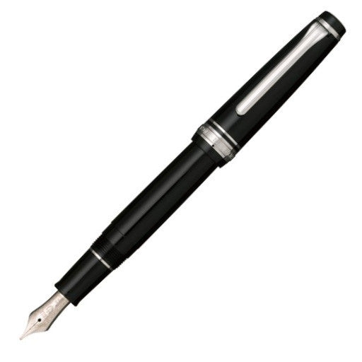 Sailor Pro Gear Slim Fountain Pen - Black with Silver Trim