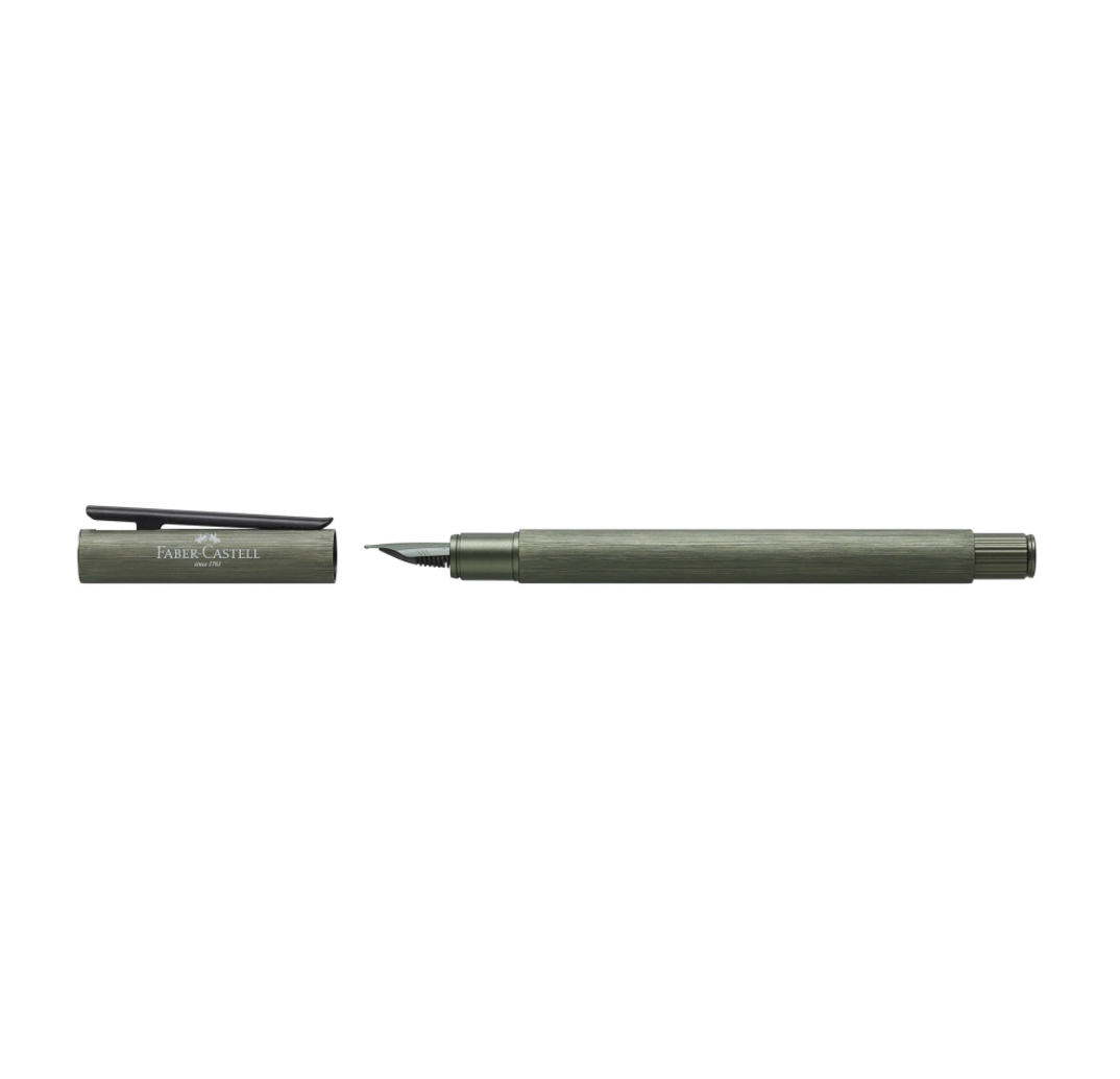 Faber-Castell NEO Slim Fountain Pen - Aluminum Olive Green