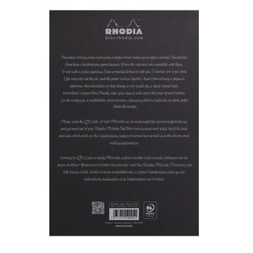 Rhodia PAScribe #19 Top Staplebound Calligraphy Pad with Black Paper