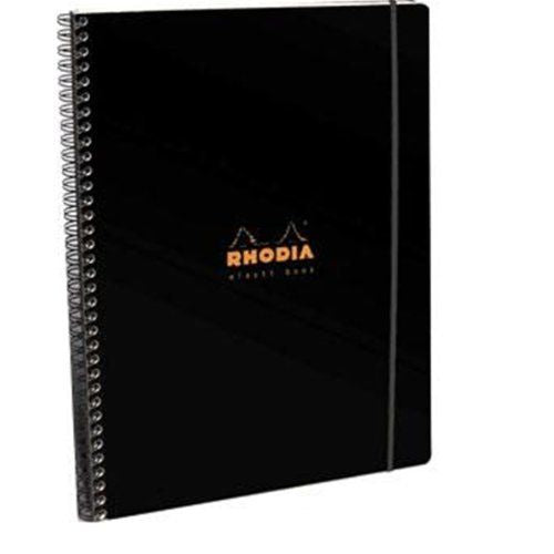 Rhodia #19 Elasti Wirebound A4+ Lined with Margin Notebook - Black