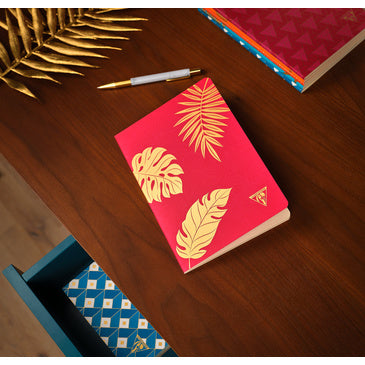 Clairefontaine #194336 Neo Deco Lined A5 Notebook (6 x 8.25) - Madder Red