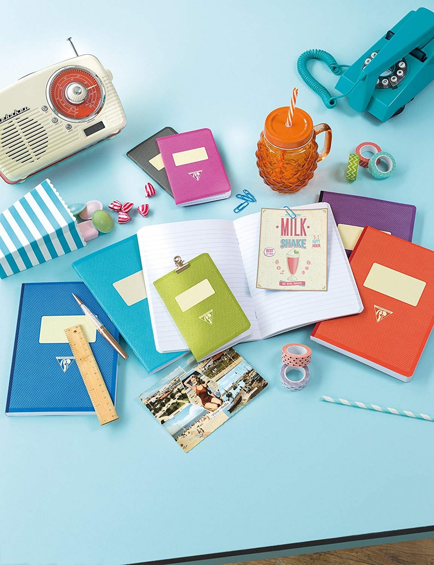 Clairefontaine #195136 Collection 1951 Lined Staplebound Notebook (5.75 x 8.25) (Assorted)