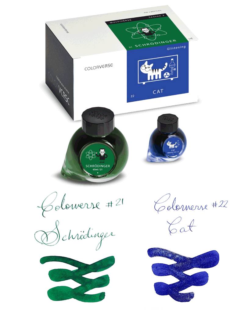 Colorverse Schrodinger & Cat Glistening (65ml + 15ml) Bottled Ink Set