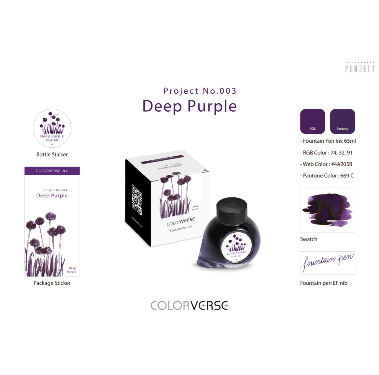 Colorverse Deep Purple (65ml) Bottled Ink