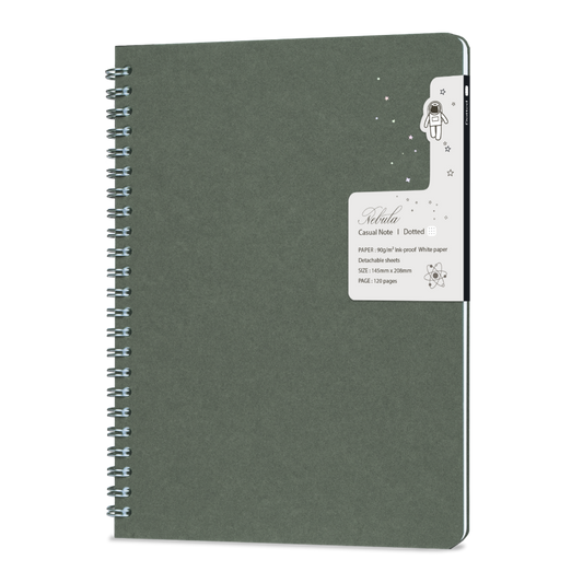 Colorverse Nebula A5 Casual Notebook - Oil Green Dotted