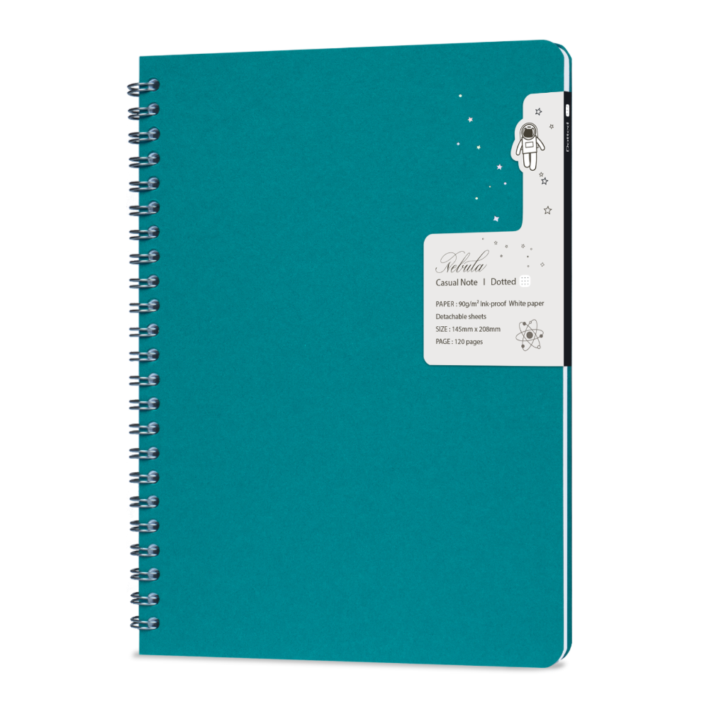 Colorverse Nebula A5 Casual Notebook - Turquoise Dotted