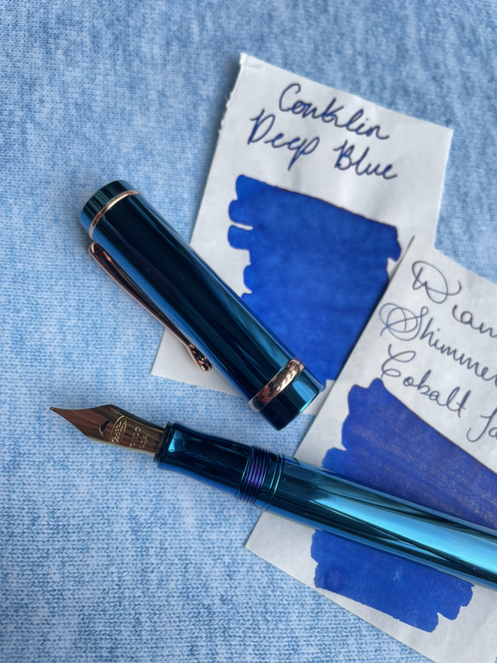 Conklin Duragraph Metal Fountain Pen - PVD Blue