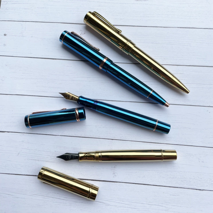 Conklin Duragraph Metal Fountain Pen - PVD Blue