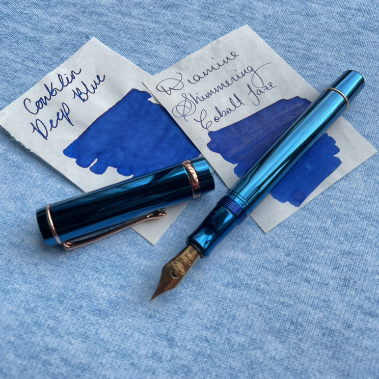 Conklin Duragraph Metal Fountain Pen - PVD Blue