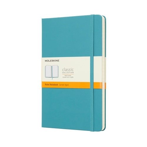 Moleskine Classic Colored Softcover Large Plain Notebook - Reef Blue