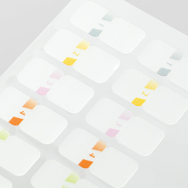 Midori Chiratto Index Label - Small Numbers (Colored)