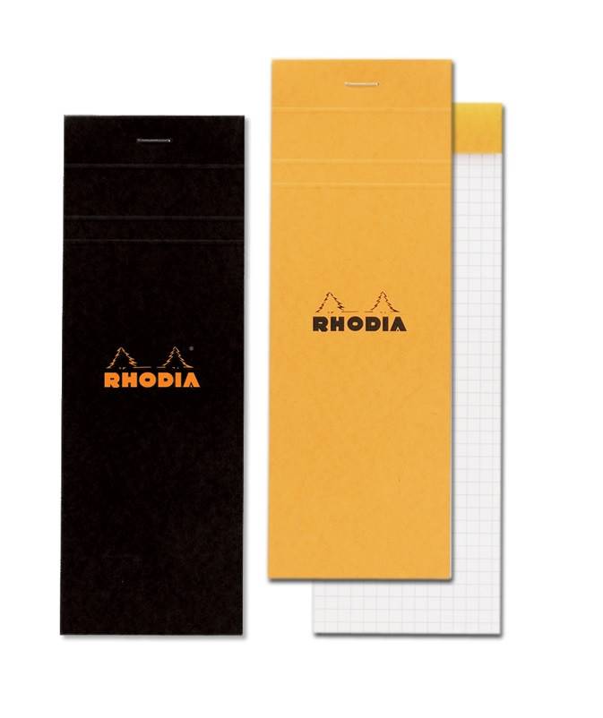 Rhodia #8 Top Staplebound Graph Notepad (3" x 8.25") - Black