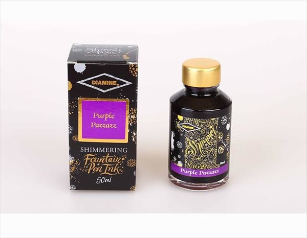 Diamine Purple Pazzazz (50ml) Bottled Ink (Shimmering Gold)