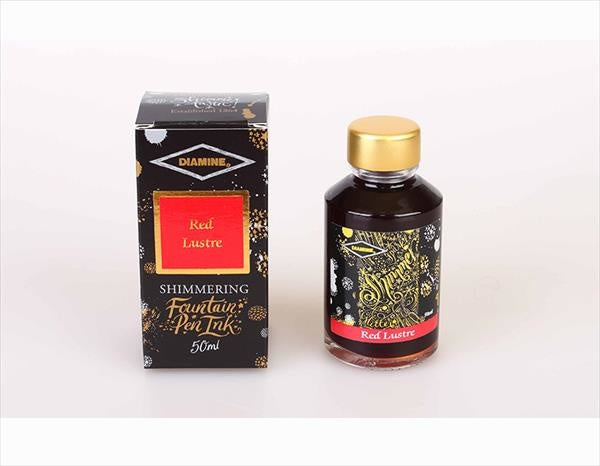 Diamine Red Lustre (50ml) Bottled Ink (Shimmering Gold)