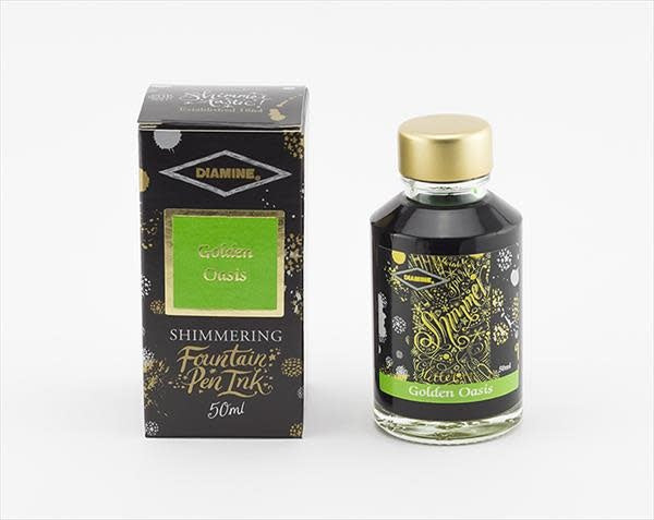 Diamine Golden Oasis (50ml) Bottled Ink (Shimmering Gold)