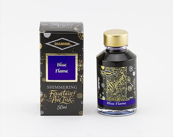 Diamine Blue Flame (50ml) Bottled Ink (Shimmering Gold)