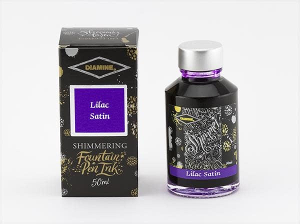 Diamine Lilac Satin (50ml) Bottled Ink (Shimmering Silver)