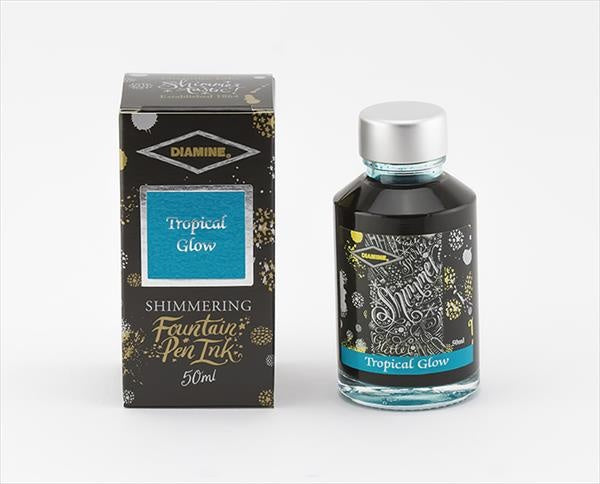 Diamine Tropical Glow (50ml) Bottled Ink (Shimmering Silver)