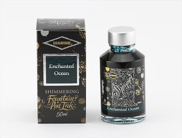 Diamine Enchanted Ocean (50ml) Bottled Ink (Shimmering Silver)