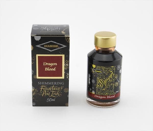 Diamine Dragon's Blood (50ml) Bottled Ink (Shimmering Gold)