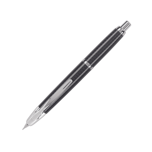 Pilot Vanishing Point Fountain Pen - Black Carbonesque with Rhodium Trim