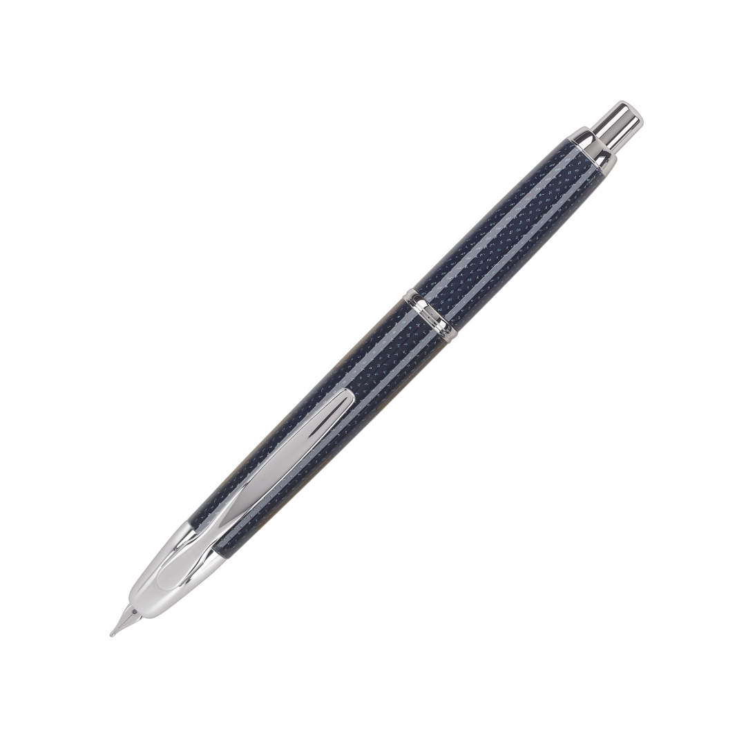 Pilot Vanishing Point Fountain Pen - Blue Carbonesque with Rhodium Tri ...