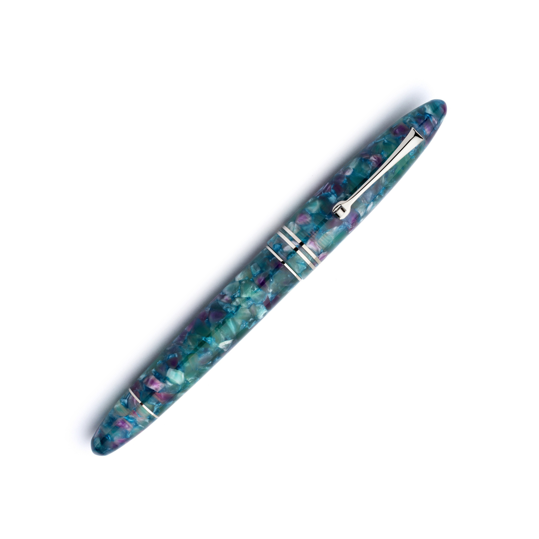 Leonardo Furore Fountain Pen - Aquapetra with Silver Trim