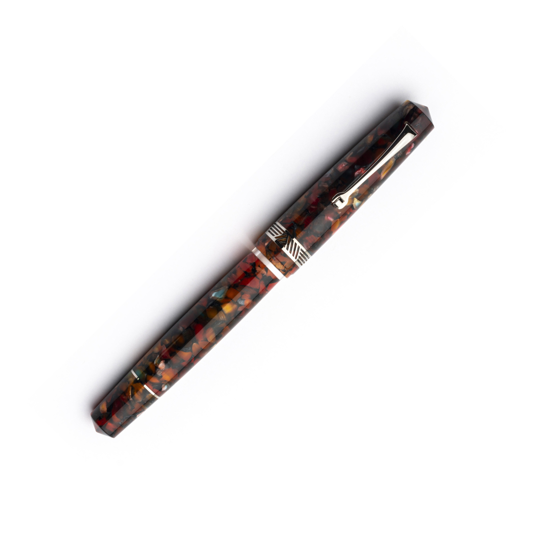 Leonardo Momento Magico Fountain Pen - Millefiori with Silver Trim