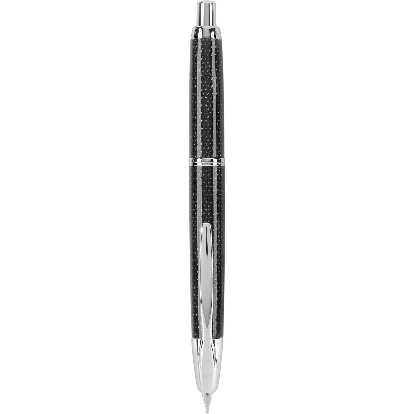 Pilot Vanishing Point Fountain Pen - Black Carbonesque with Rhodium Trim