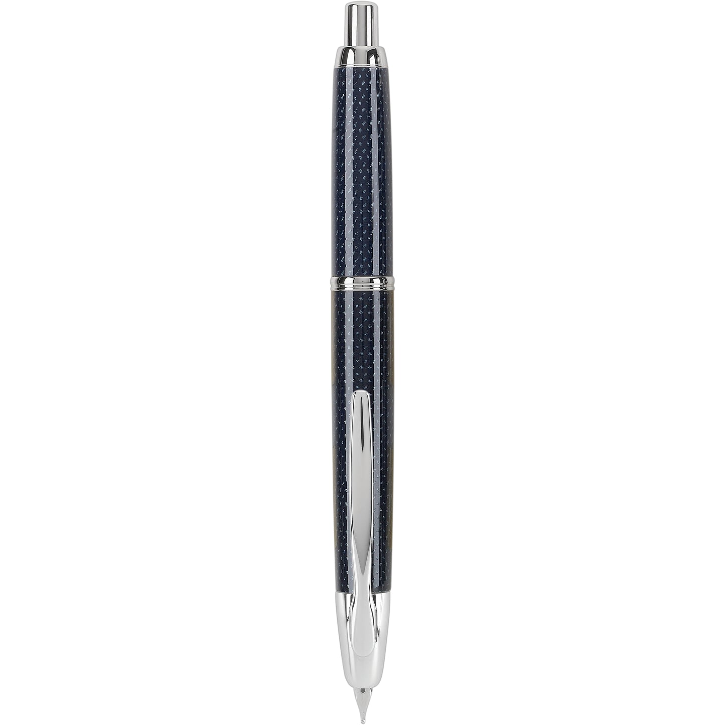 Pilot Vanishing Point Fountain Pen - Blue Carbonesque with Rhodium Trim