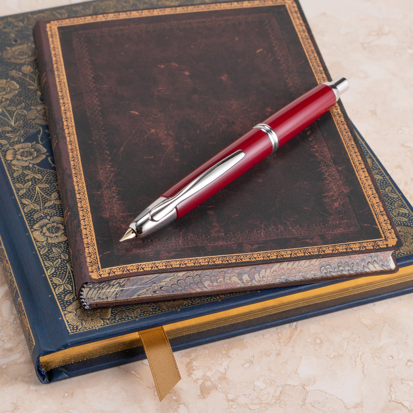 Pilot Vanishing Point Fountain Pen - Red with Rhodium Trim