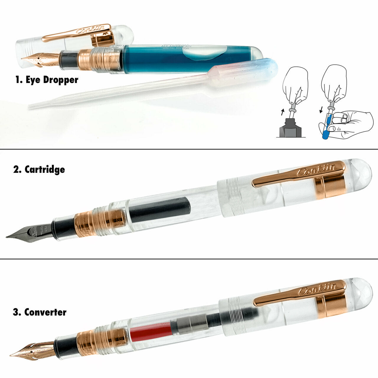Conklin All American 1898 Fountain Pen - Demo with Rose Gold (Limited Edition)