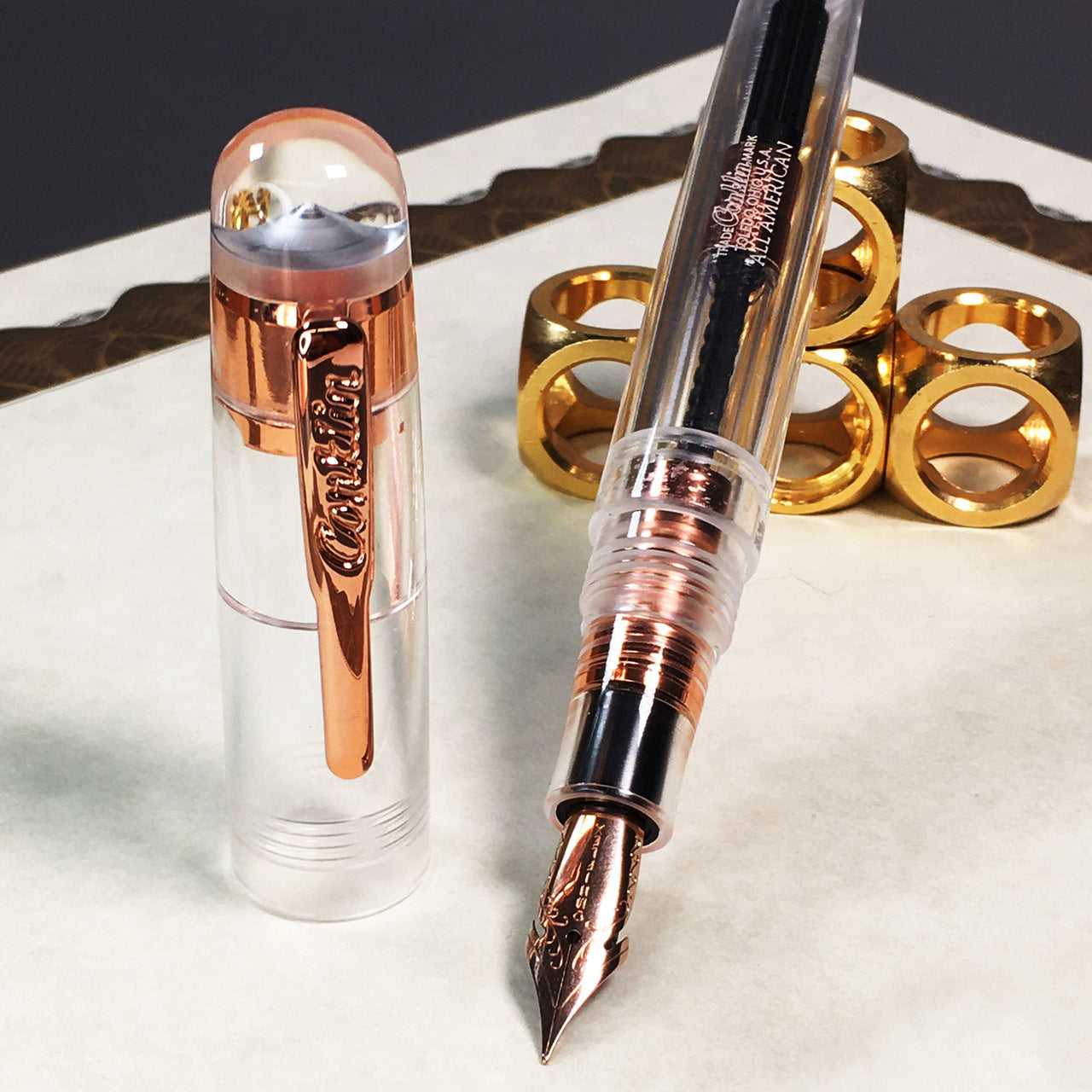 Conklin All American 1898 Fountain Pen - Demo with Rose Gold (Limited Edition)