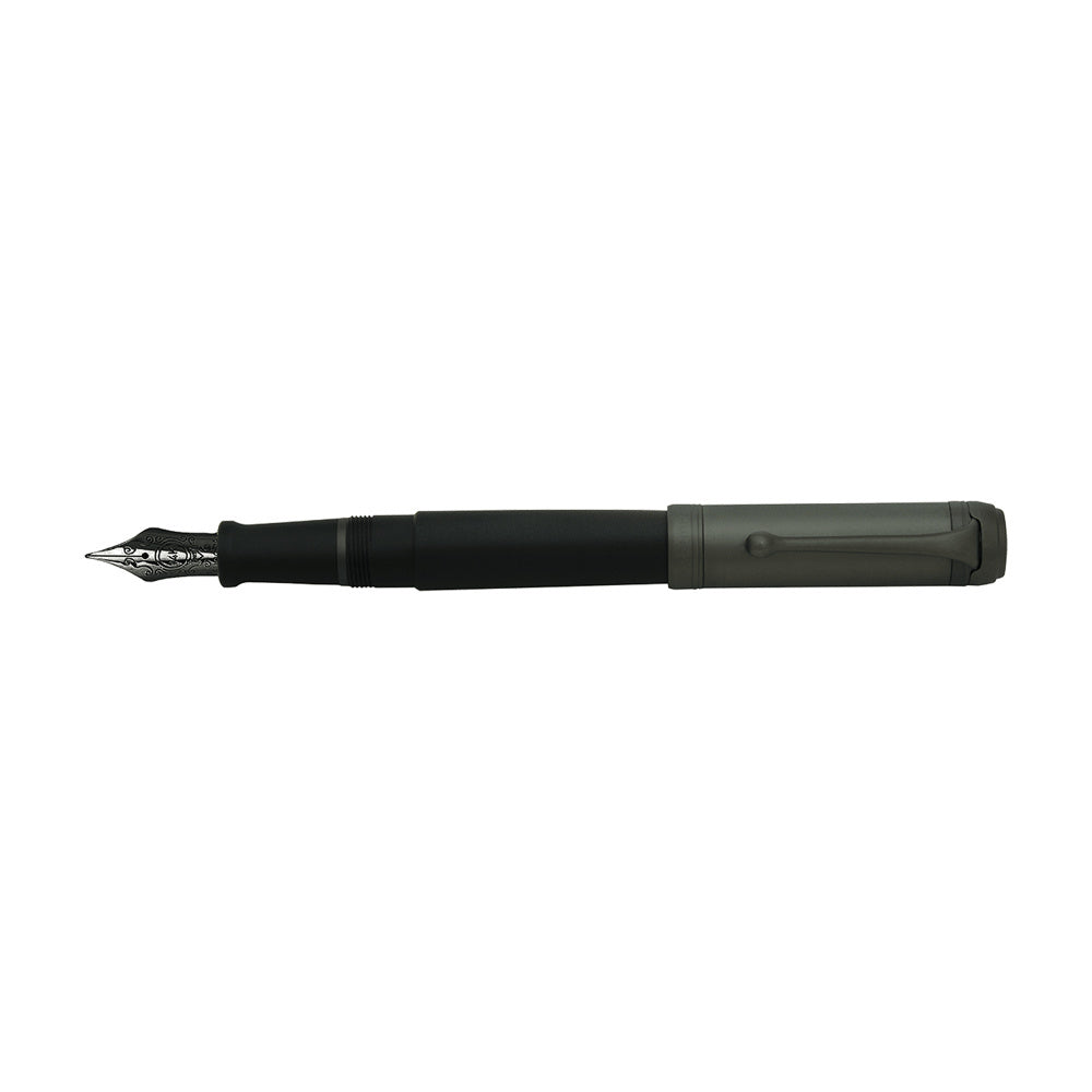 Aurora Talentum Fountain Pen - Black OPS with Ruthenium Metal Cap