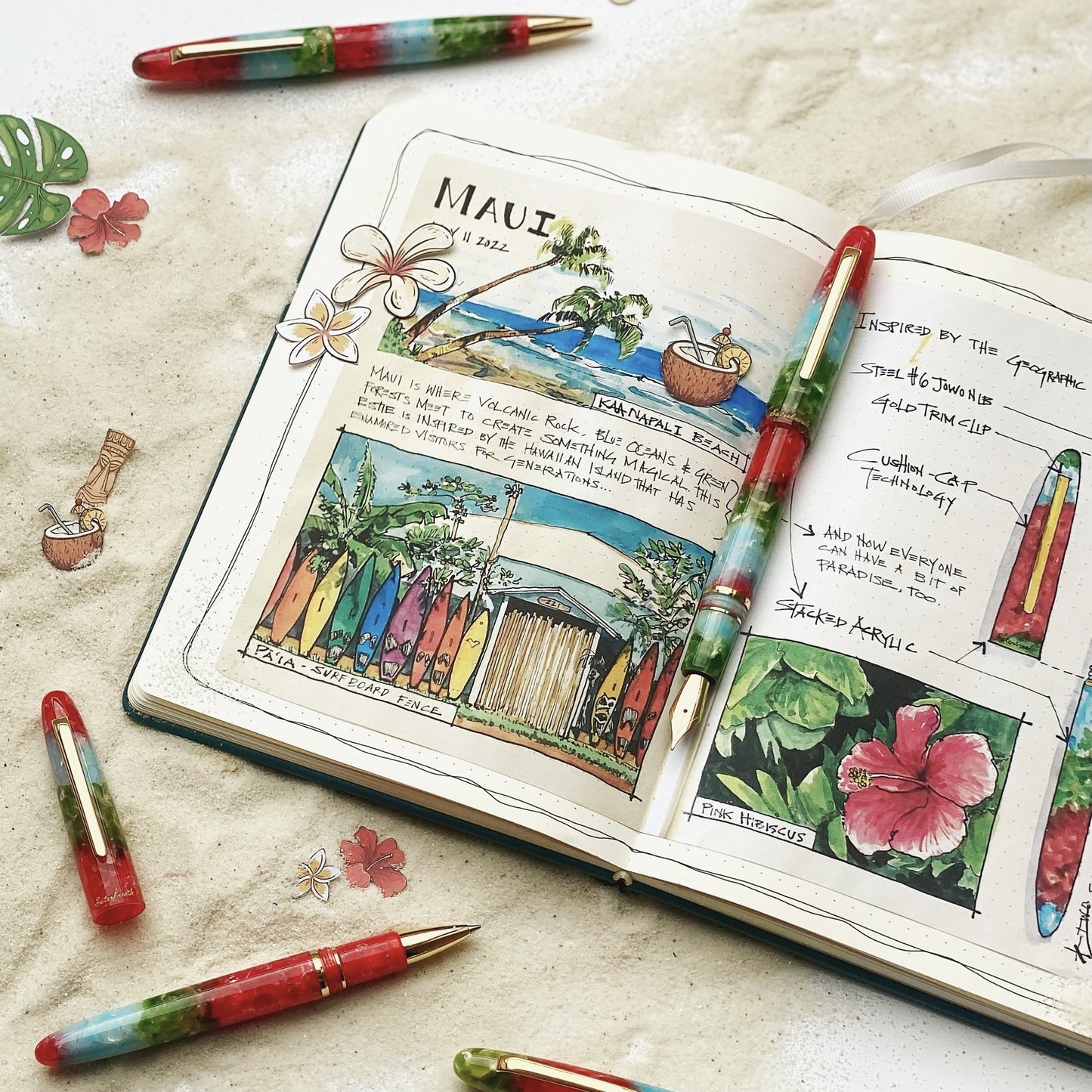 Esterbrook Estie Fountain Pen - Maui with Gold Trim (Limited Edition)