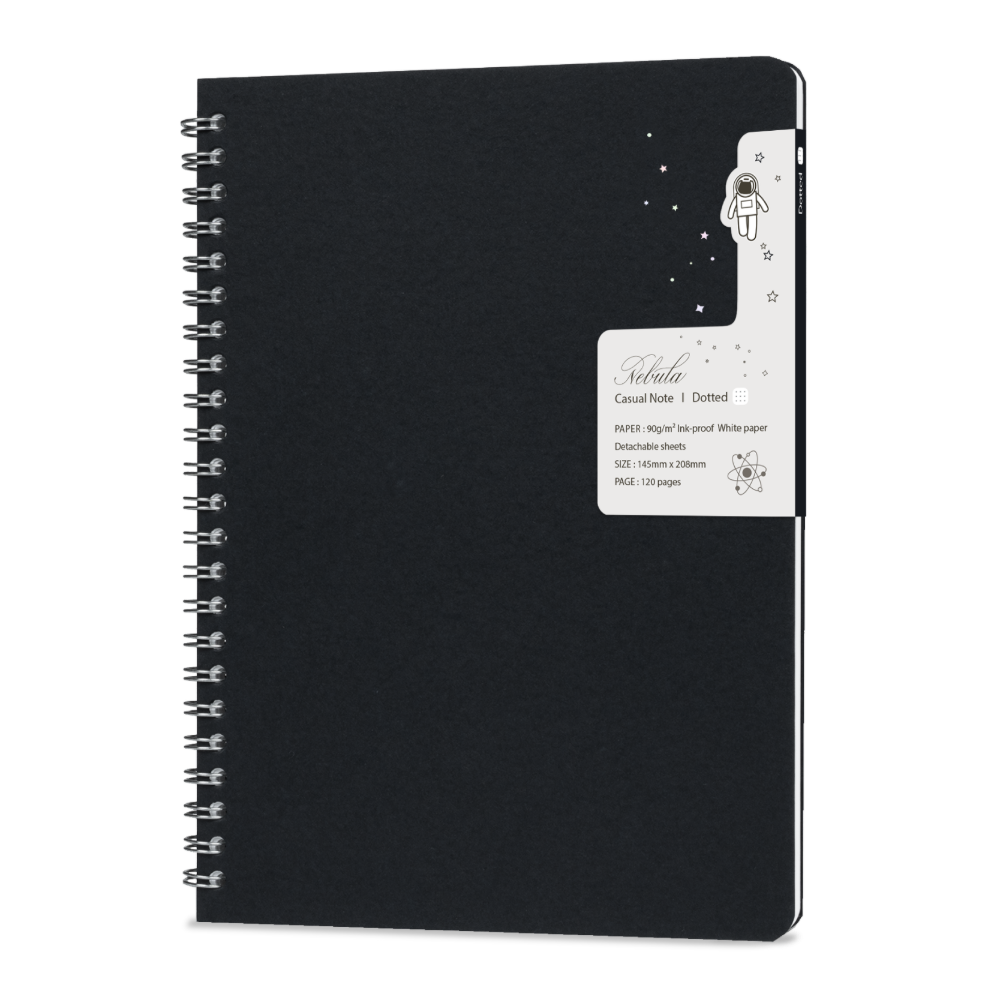 Colorverse Nebula A5 Casual Notebook - Black Dotted