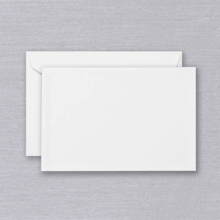 Crane Triple Debossed Frame Pearl White Card (10 ea)